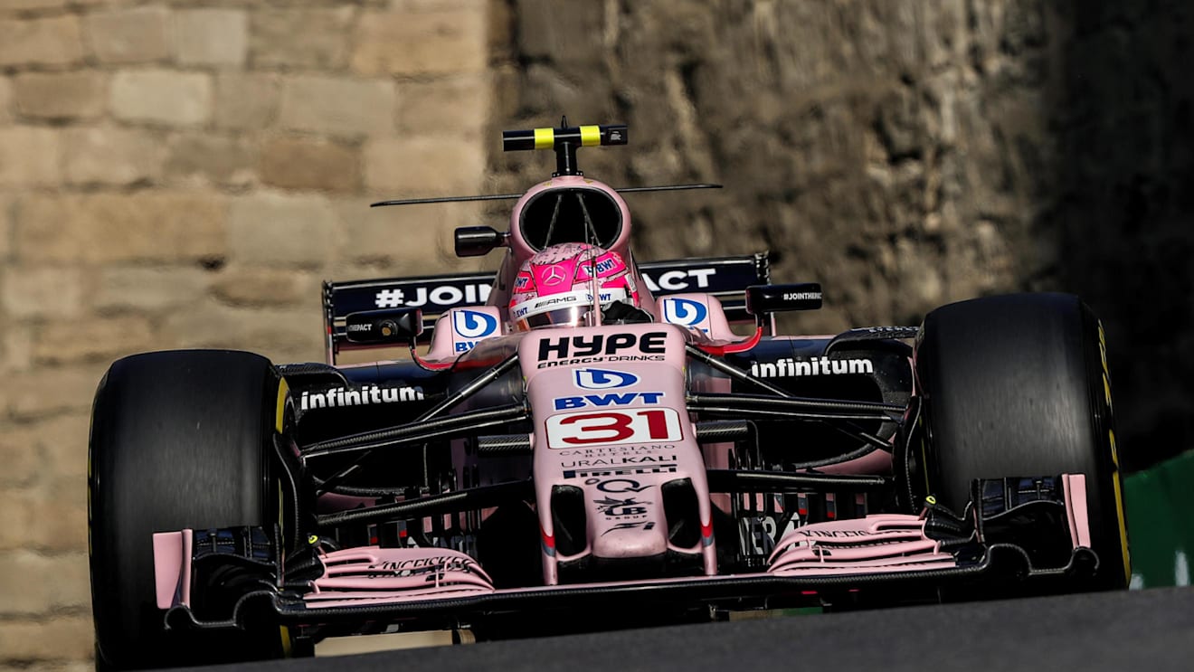 Esteban Ocon (FRA) Force India VJM10 at Formula One World Championship, Rd8, Azerbaijan Grand Prix, Practice, Baku City Circuit, Baku, Azerbaijan, Friday 23 June 2017. © Sutton Images