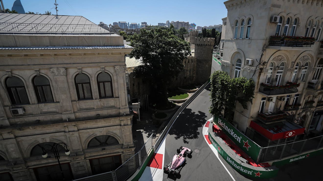 Esteban Ocon (FRA) Force India VJM10 at Formula One World Championship, Rd8, Azerbaijan Grand Prix, Qualifying, Baku City Circuit, Baku, Azerbaijan, Saturday 24 June 2017. © Sutton Images