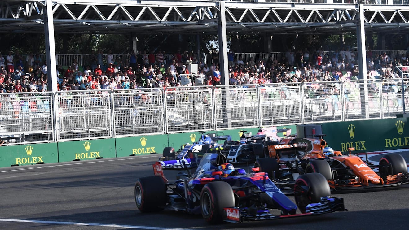 Carlos Sainz (ESP) Scuderia Toro Rosso STR12 at Formula One World Championship, Rd8, Azerbaijan Grand Prix, Race, Baku City Circuit, Baku, Azerbaijan, Sunday 25 June 2017. © Sutton Images