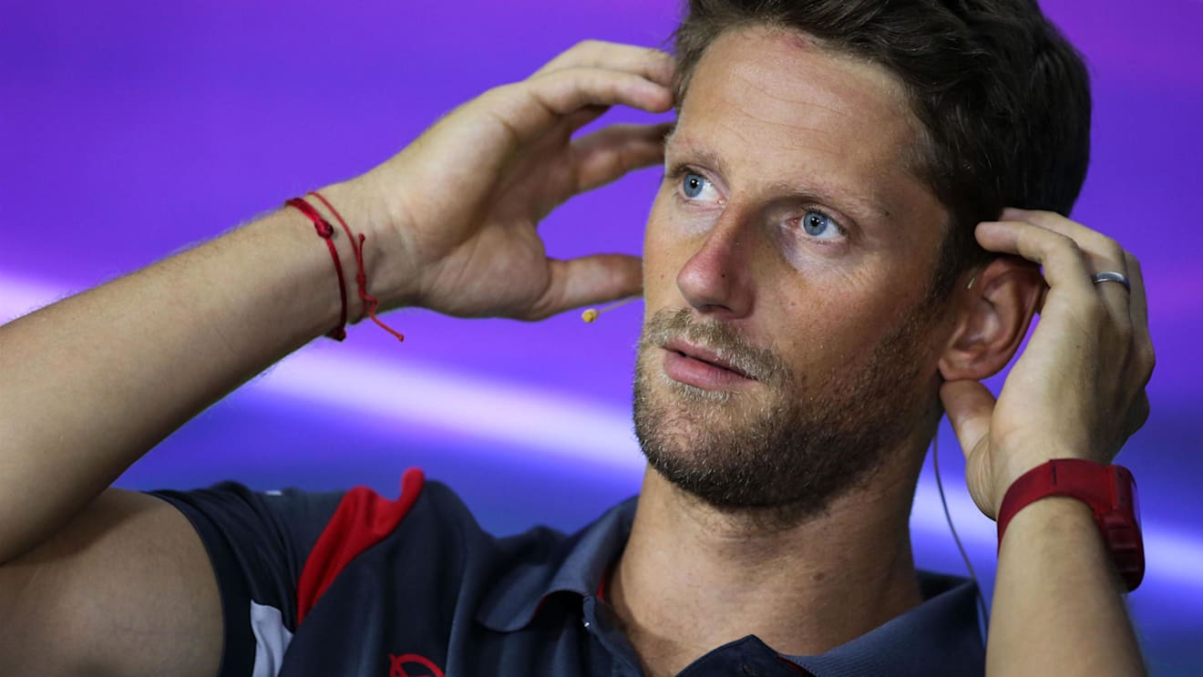 Romain Grosjean (FRA) Haas F1 in the Press Conference at Formula One World Championship, Rd8, Azerbaijan Grand Prix, Preparations, Baku City Circuit, Baku, Azerbaijan, Thursday 22 June 2017. © Sutton Images