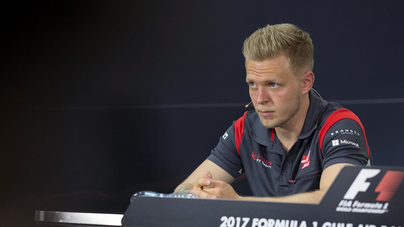 Kevin Magnussen (DEN) Haas F1 in the Press Conference at Formula One World Championship, Rd3, Bahrain Grand Prix Preparations, Bahrain International Circuit, Sakhir, Bahrain, Thursday 13 April 2017. © Sutton Motorsport Images