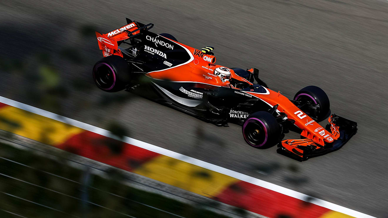 Stoffel Vandoorne (BEL) McLaren MCL32 at Formula One World Championship, Rd12, Belgian Grand Prix, Practice, Spa Francorchamps, Belgium, Friday 25 August 2017. © Sutton Images