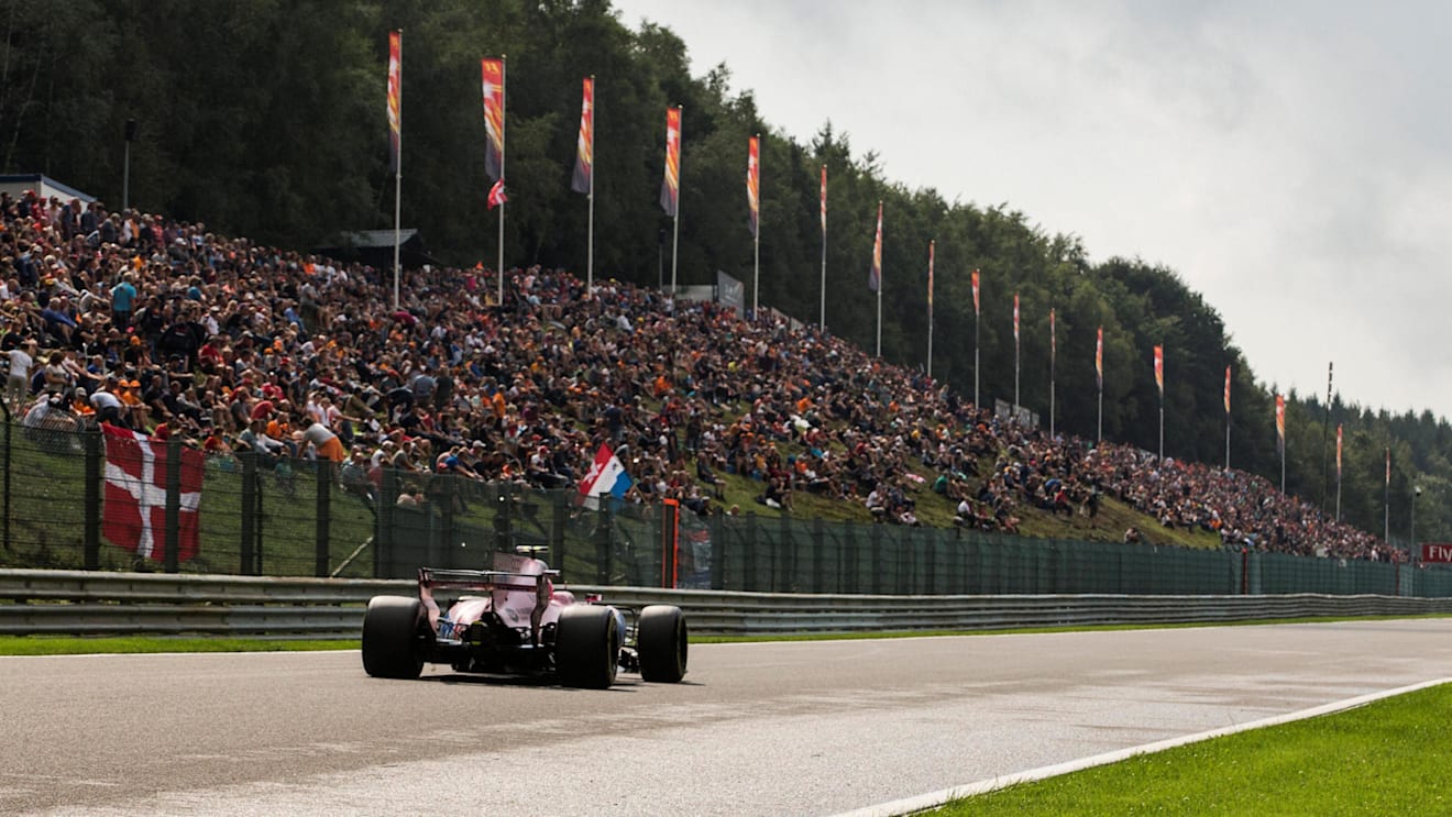 Esteban Ocon (FRA) Force India VJM10 at Formula One World Championship, Rd12, Belgian Grand Prix, Qualifying, Spa Francorchamps, Belgium, Saturday 26 August 2017. © Sutton Images