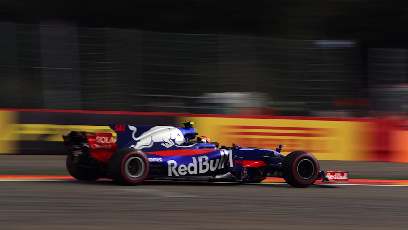 Carlos Sainz (ESP) Scuderia Toro Rosso STR12 at Formula One World Championship, Rd12, Belgian Grand Prix, Qualifying, Spa Francorchamps, Belgium, Saturday 26 August 2017. © Sutton Images