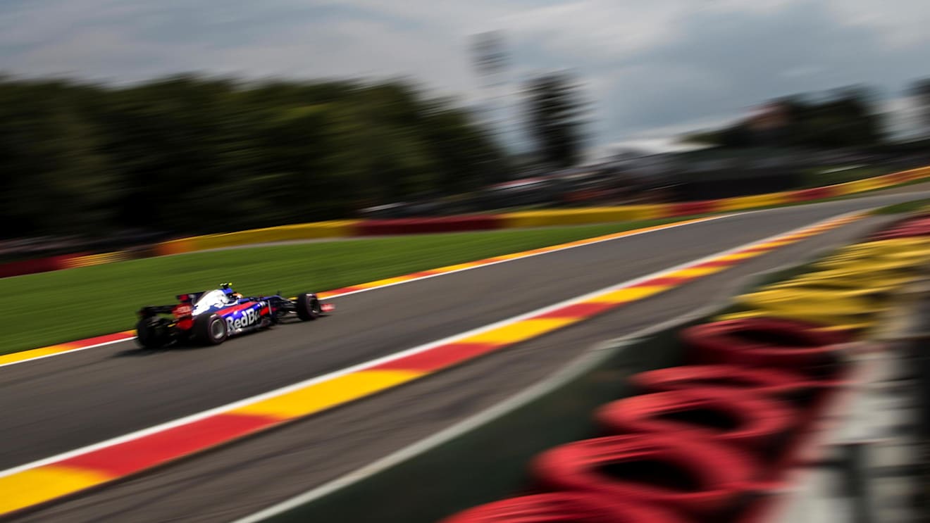 Carlos Sainz (ESP) Scuderia Toro Rosso STR12 at Formula One World Championship, Rd12, Belgian Grand Prix, Qualifying, Spa Francorchamps, Belgium, Saturday 26 August 2017. © Sutton Images
