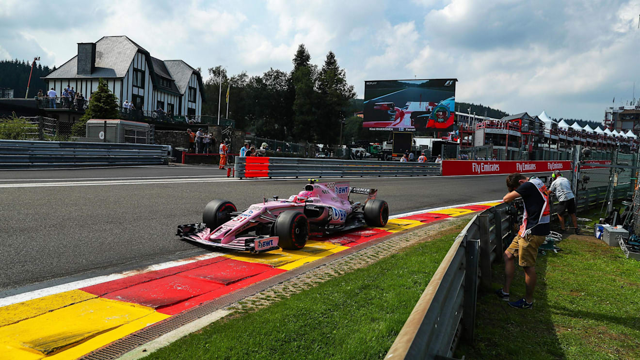 Esteban Ocon (FRA) Force India VJM10 at Formula One World Championship, Rd12, Belgian Grand Prix, Race, Spa Francorchamps, Belgium, Sunday 27 August 2017. © Sutton Images