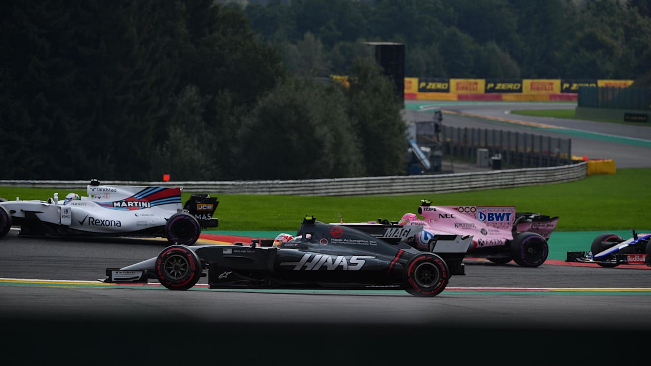 Kevin Magnussen (DEN) Haas VF-17 runs wide at Formula One World Championship, Rd12, Belgian Grand Prix, Race, Spa Francorchamps, Belgium, Sunday 27 August 2017. © Sutton Images