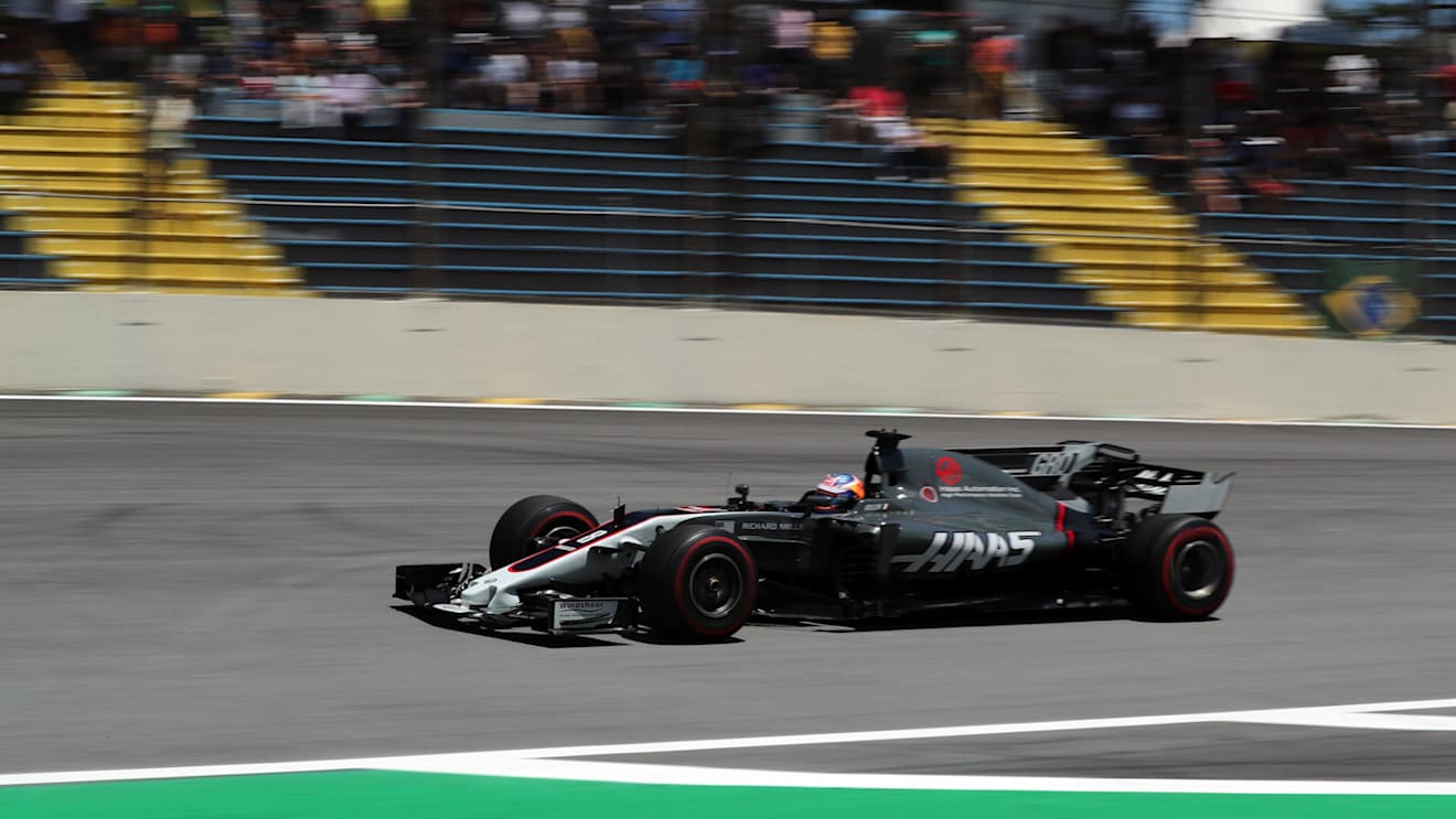Romain Grosjean (FRA) Haas VF-17 at Formula One World Championship, Rd19, Brazilian Grand Prix, Practice, Interlagos, Sao Paulo, Brazil, Friday 10 November 2017. © Kym Illman/Sutton Images