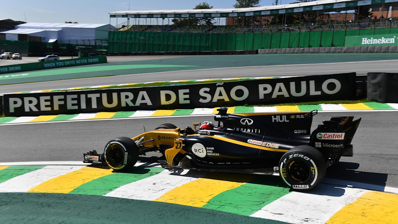 Nico Hulkenberg (GER) Renault Sport F1 Team RS17 at Formula One World Championship, Rd19, Brazilian Grand Prix, Practice, Interlagos, Sao Paulo, Brazil, Friday 10 November 2017. © Mark Sutton/Sutton Images