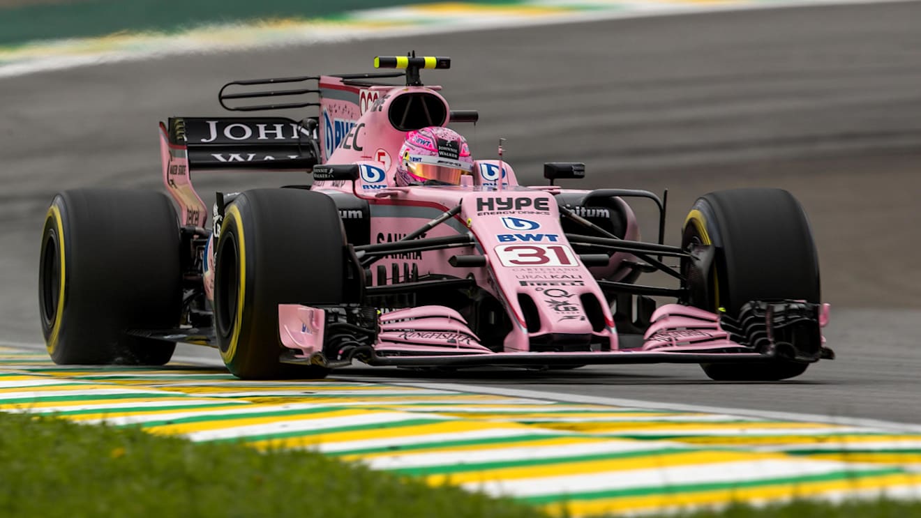 Esteban Ocon (FRA) Force India VJM10 at Formula One World Championship, Rd19, Brazilian Grand Prix, Qualifying, Interlagos, Sao Paulo, Brazil, Saturday 11 November 2017. © Kym Illman/Sutton Images