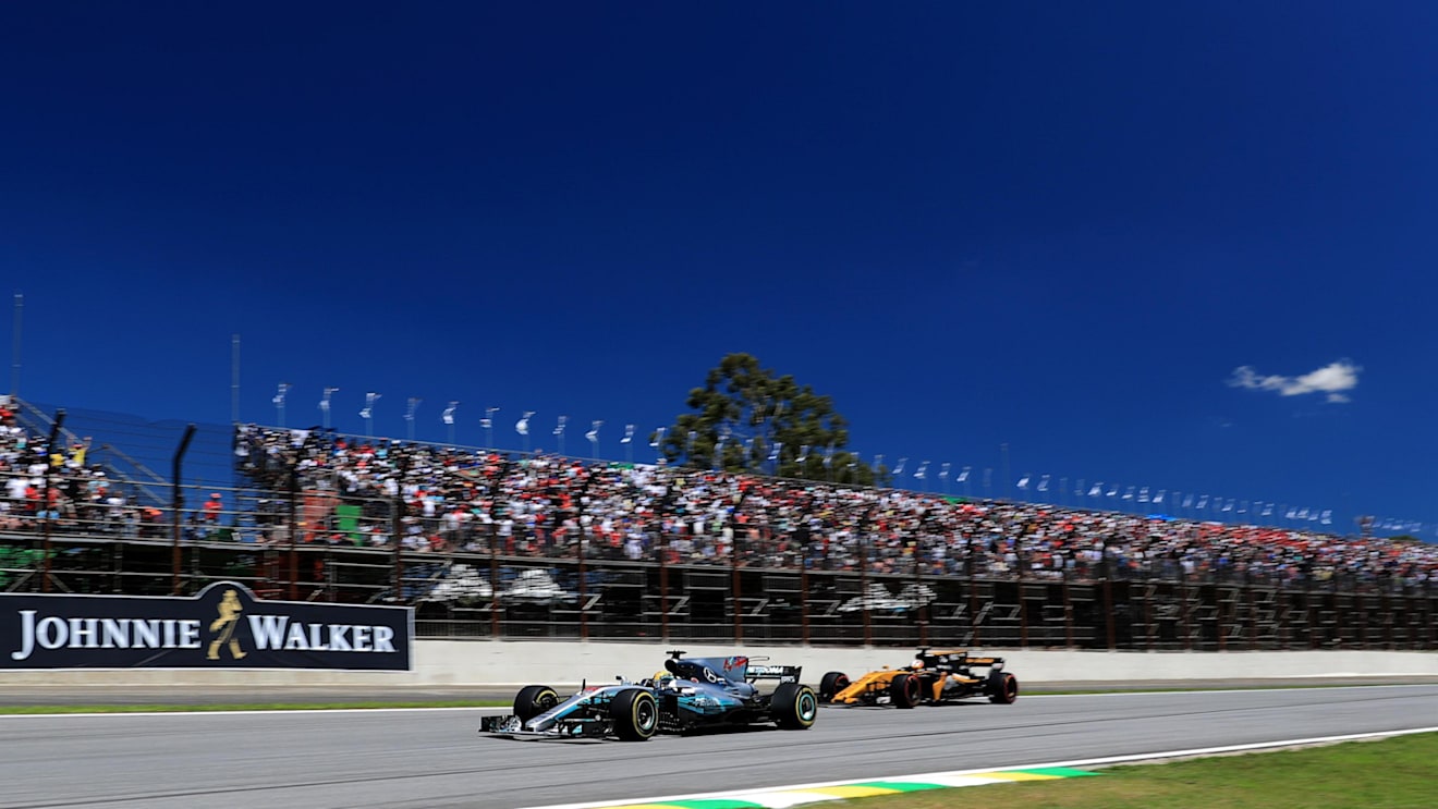 Lewis Hamilton (GBR) Mercedes-Benz F1 W08 Hybrid at Formula One World Championship, Rd19, Brazilian Grand Prix, Race, Interlagos, Sao Paulo, Brazil, Sunday 12 November 2017. © Kym Illman/Sutton Images