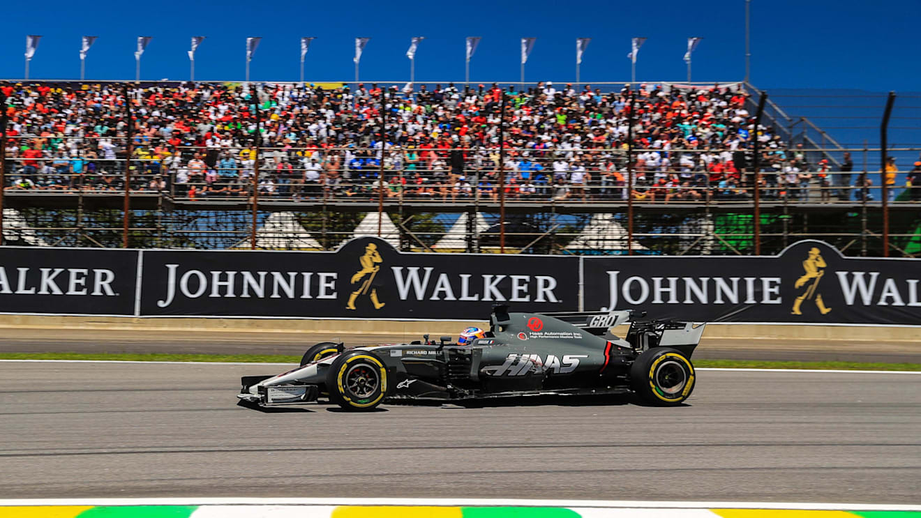Romain Grosjean (FRA) Haas VF-17 at Formula One World Championship, Rd19, Brazilian Grand Prix, Race, Interlagos, Sao Paulo, Brazil, Sunday 12 November 2017. © Kym Illman/Sutton Images