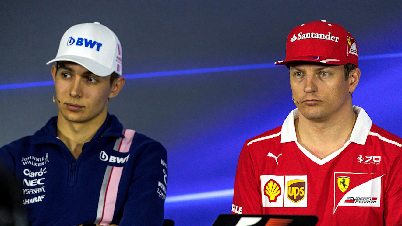 Esteban Ocon (FRA) Force India and Kimi Raikkonen (FIN) Ferrari in the Press Conference at Formula One World Championship, Rd19, Brazilian Grand Prix, Preparations, Interlagos, Sao Paulo, Brazil, Thursday 9 November 2017. © Kym Illman/Sutton Images