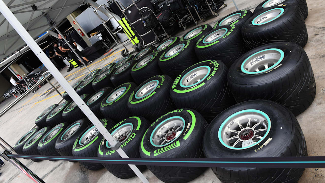 Pirelli tyres at Formula One World Championship, Rd19, Brazilian Grand Prix, Preparations, Interlagos, Sao Paulo, Brazil, Thursday 9 November 2017. © Mark Sutton/Sutton Images