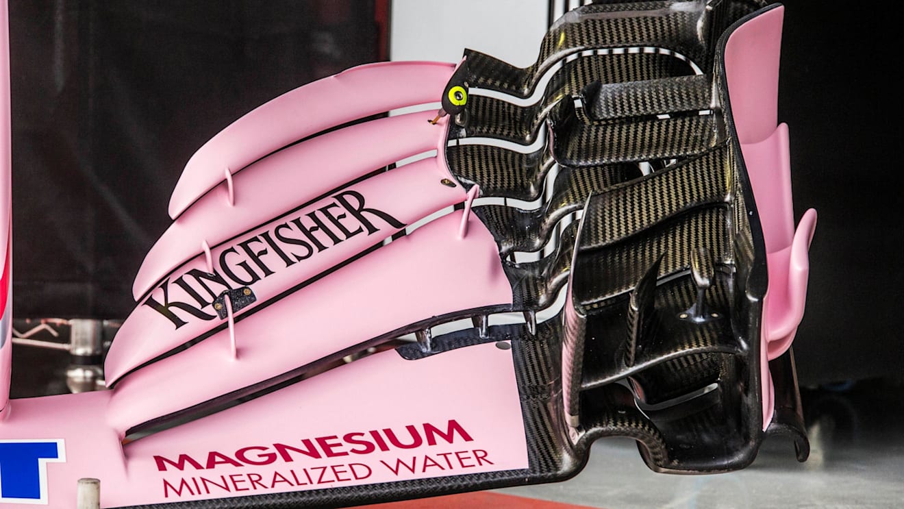 Force India VJM10 front wing detail at Formula One World Championship, Rd19, Brazilian Grand Prix, Preparations, Interlagos, Sao Paulo, Brazil, Thursday 9 November 2017. © Manuel Goria/Sutton Images