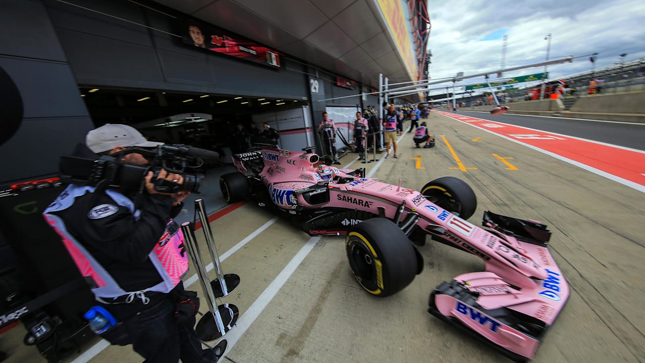 Sergio Perez (MEX) Force India VJM10 at Formula One World Championship, Rd10, British Grand Prix, Practice, Silverstone, England, Friday 14 July 2017. © Sutton Images