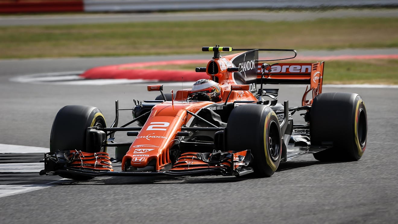 Stoffel Vandoorne (BEL) McLaren MCL32 at Formula One World Championship, Rd10, British Grand Prix, Practice, Silverstone, England, Friday 14 July 2017. © Sutton Images