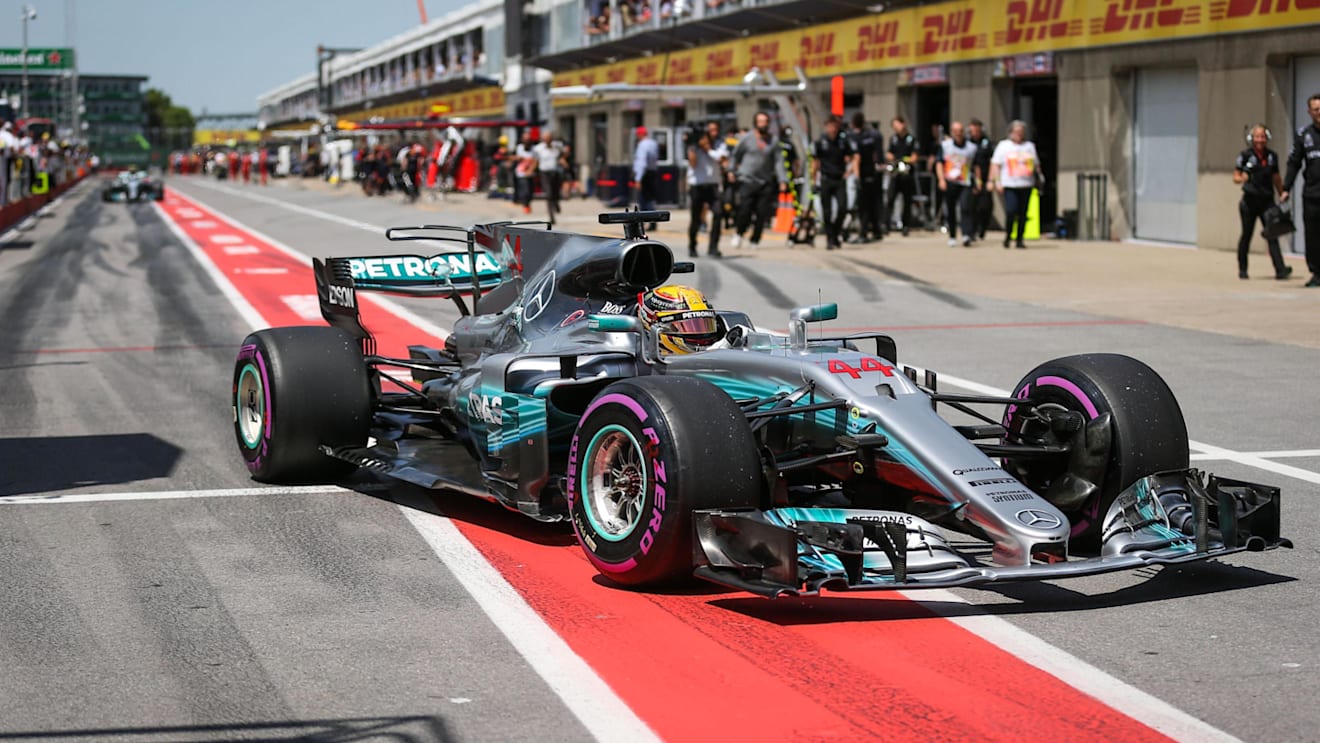 Pole sitter Lewis Hamilton (GBR) Mercedes-Benz F1 W08 Hybrid arrives in parc ferme at Formula One World Championship, Rd7, Canadian Grand Prix, Qualifying, Montreal, Canada, Saturday 10 June 2017. © Sutton Motorsport Images