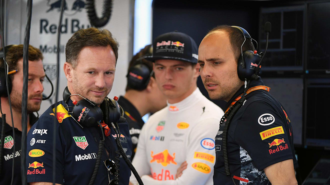 Christian Horner (GBR) Red Bull Racing Team Principal, Max Verstappen (NED) Red Bull Racing and Gianpiero Lambiase (ITA) Red Bull Racing Race Engineer at Formula One World Championship, Rd7, Canadian Grand Prix, Qualifying, Montreal, Canada, Saturday 10 June 2017. © Sutton Motorsport Images