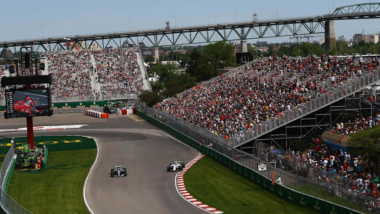 Valtteri Bottas (FIN) Mercedes-Benz F1 W08 Hybrid and Lance Stroll (CDN) Williams FW40 at Formula One World Championship, Rd7, Canadian Grand Prix, Qualifying, Montreal, Canada, Saturday 10 June 2017. © Sutton Motorsport Images