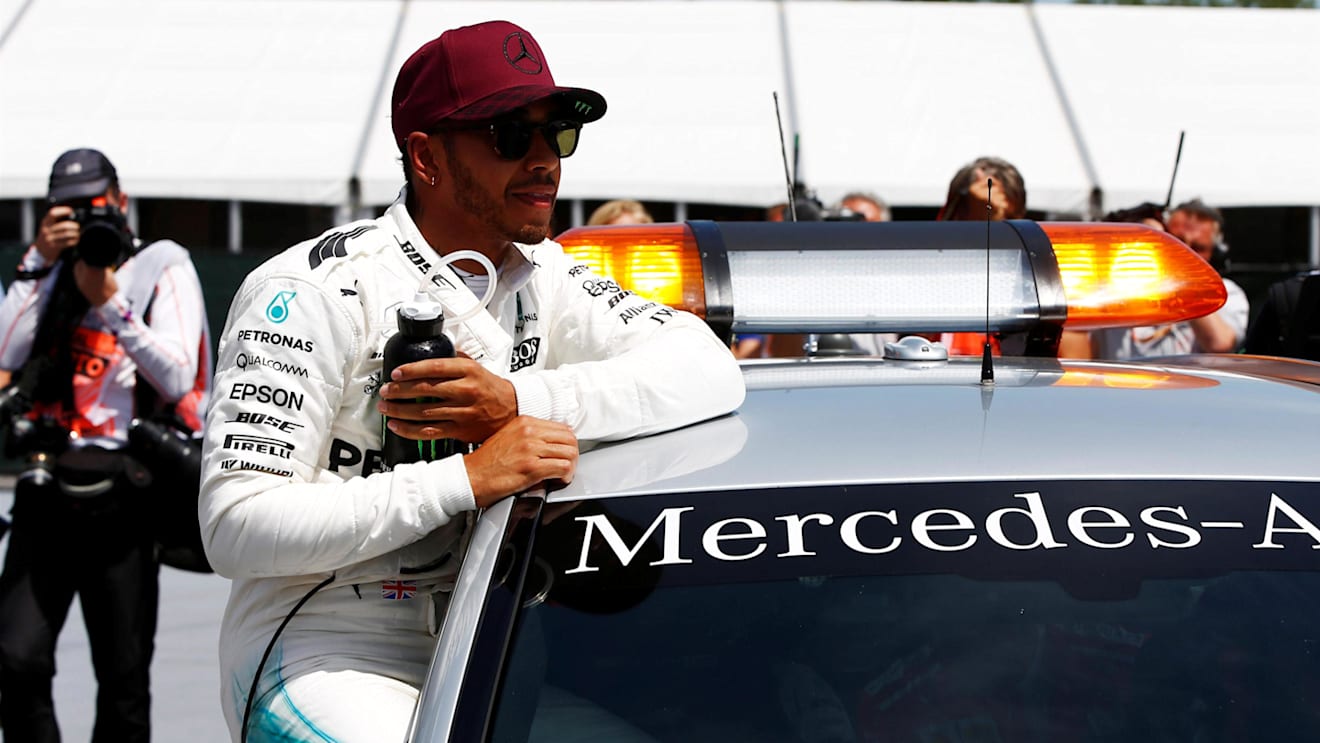 Pole sitter Lewis Hamilton (GBR) Mercedes AMG F1 on the Medical Car at Formula One World Championship, Rd7, Canadian Grand Prix, Qualifying, Montreal, Canada, Saturday 10 June 2017. © Sutton Motorsport Images