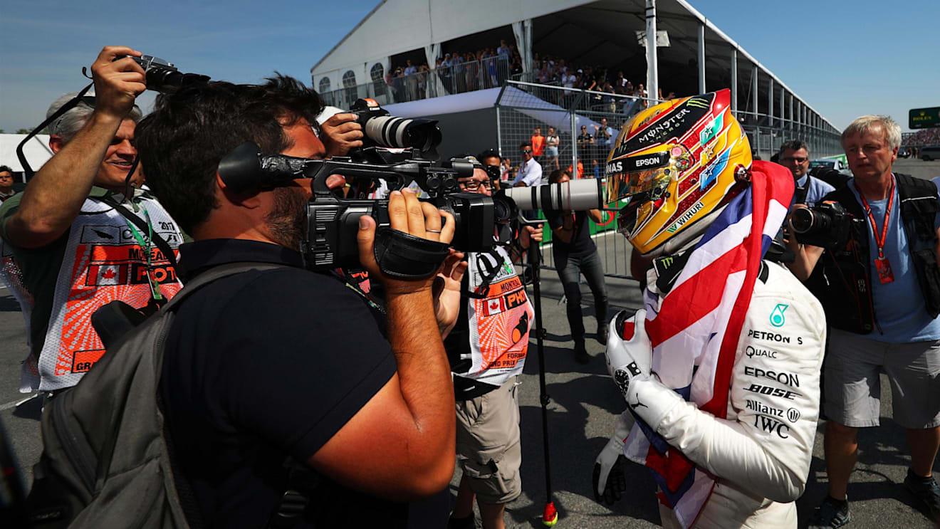 Race winner Lewis Hamilton (GBR) Mercedes AMG F1 celebrates in parc ferme at Formula One World Championship, Rd7, Canadian Grand Prix, Race, Montreal, Canada, Sunday 11 June 2017. © Sutton Images