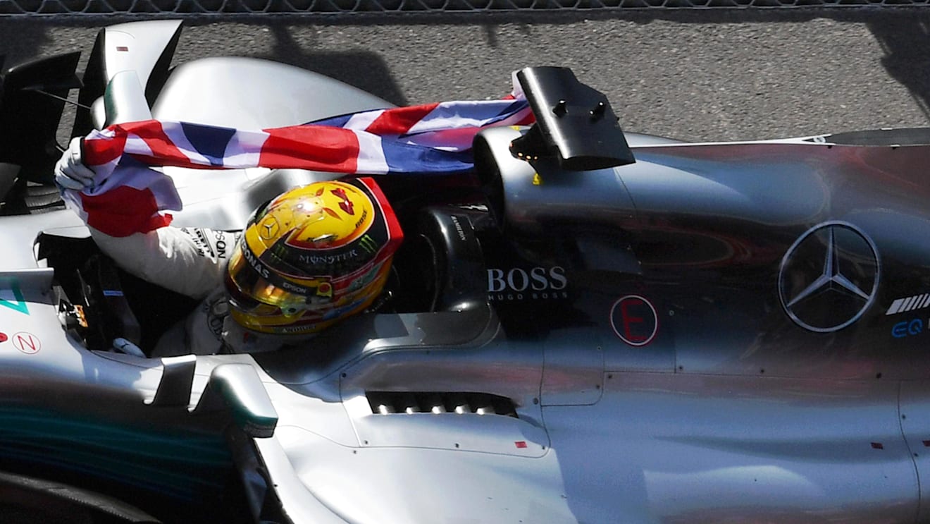Race winner Lewis Hamilton (GBR) Mercedes-Benz F1 W08 Hybrid celebrates as he arrives in parc ferme at Formula One World Championship, Rd7, Canadian Grand Prix, Race, Montreal, Canada, Sunday 11 June 2017. © Sutton Motorsport Images