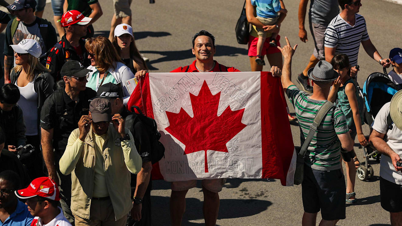 Fan with Canadian flag and atmosphere at Formula One World Championship, Rd7, Canadian Grand Prix, Preparations, Montreal, Canada, Thursday 8 June 2017. © Sutton Motorsport Images