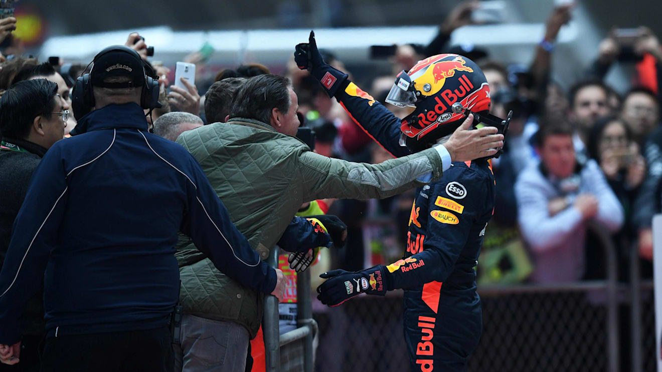 Max Verstappen (NED) Red Bull Racing celebrates in parc ferme at Formula One World Championship, Rd2, Chinese Grand Prix, Race, Shanghai, China, Sunday 9 April 2017. © Sutton Motorsport Images