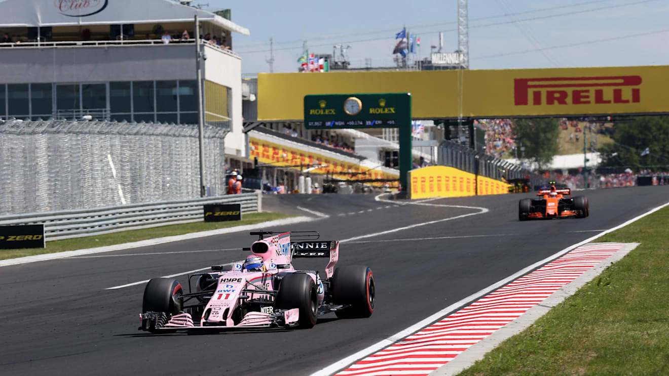Sergio Perez (MEX) Force India VJM10 at Formula One World Championship, Rd11, Hungarian Grand Prix, Race, Hungaroring, Hungary, Sunday 30 July 2017. © Sutton Images
