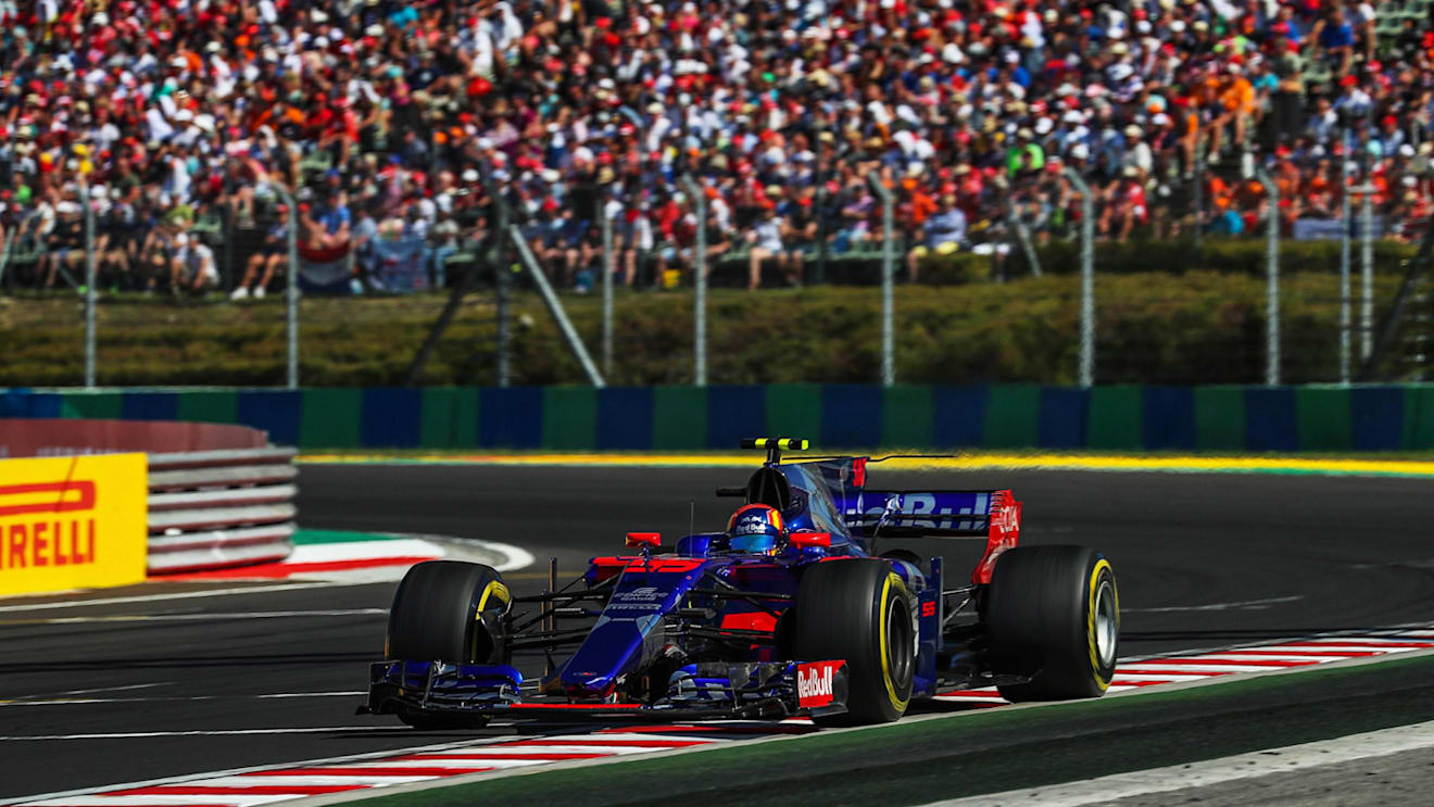Carlos Sainz (ESP) Scuderia Toro Rosso STR12 at Formula One World Championship, Rd11, Hungarian Grand Prix, Race, Hungaroring, Hungary, Sunday 30 July 2017. © Sutton Images