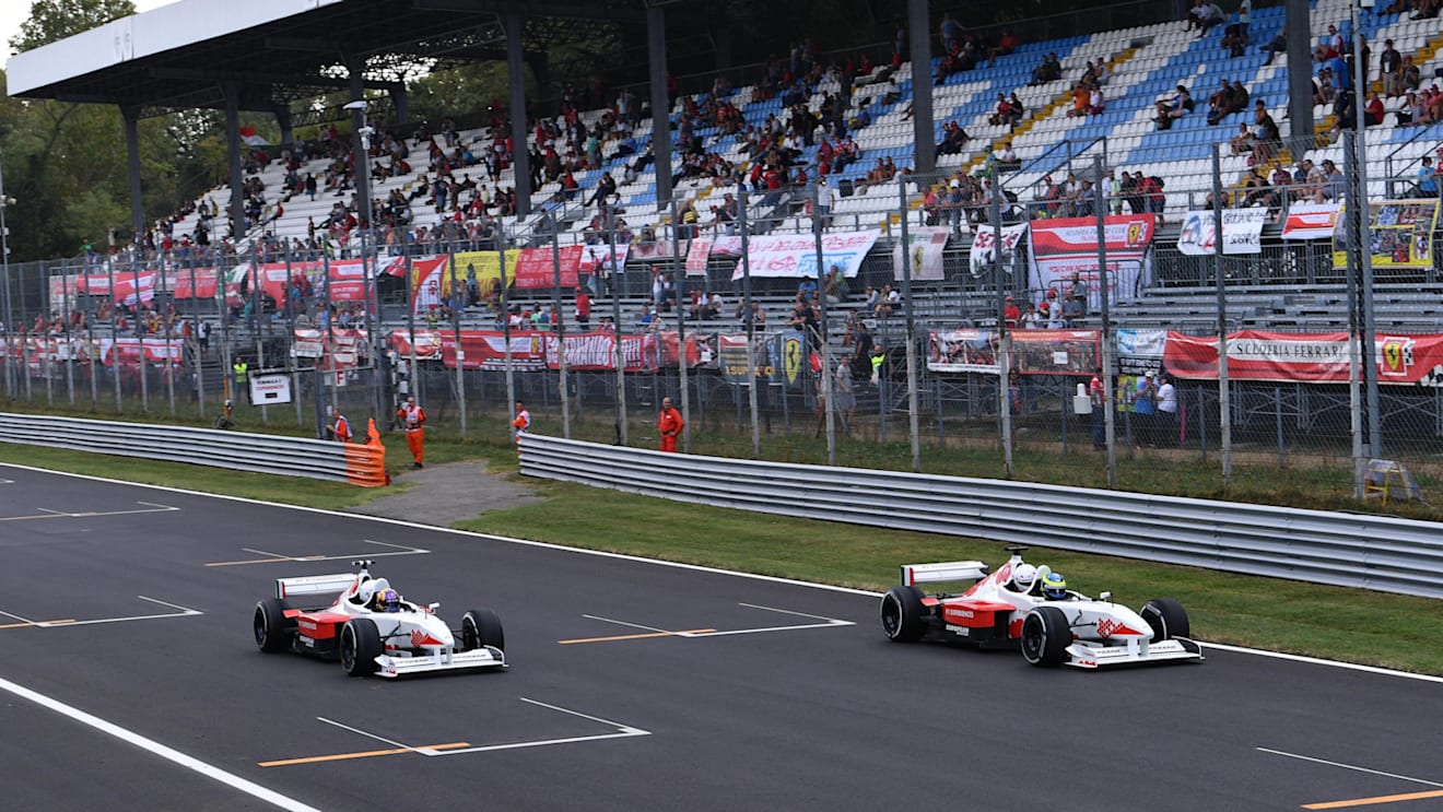Patrick Friesacher (AUT) F1 Experiences 2-Seater driver and Zsolt Baumgartner (HUN) F1 Experiences 2-Seater driver at Formula One World Championship, Rd13, Italian Grand Prix, Practice, Monza, Italy, Friday 1 September 2017. © Sutton Images