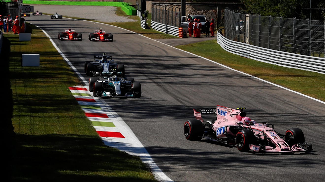 Esteban Ocon (FRA) Force India VJM10 at Formula One World Championship, Rd13, Italian Grand Prix, Race, Monza, Italy, Sunday 3 September 2017. © Sutton Images