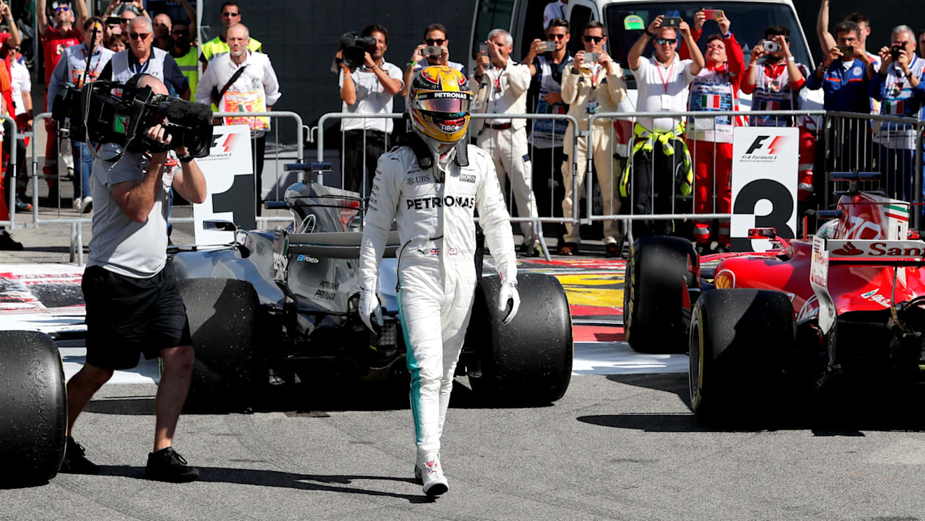Race winner Lewis Hamilton (GBR) Mercedes AMG F1 celebrates in parc ferme at Formula One World Championship, Rd13, Italian Grand Prix, Race, Monza, Italy, Sunday 3 September 2017. © Sutton Images