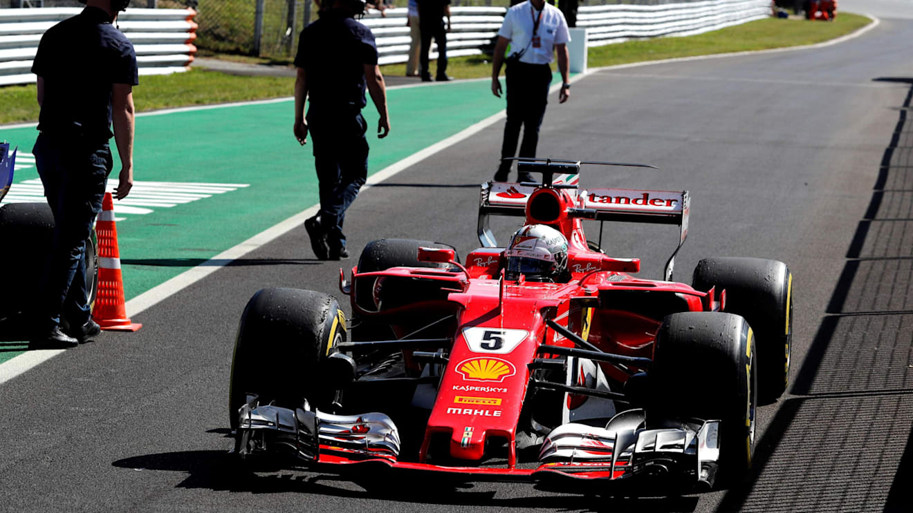 Sebastian Vettel (GER) Ferrari arrives in parc ferme at Formula One World Championship, Rd13, Italian Grand Prix, Race, Monza, Italy, Sunday 3 September 2017. © Sutton Images