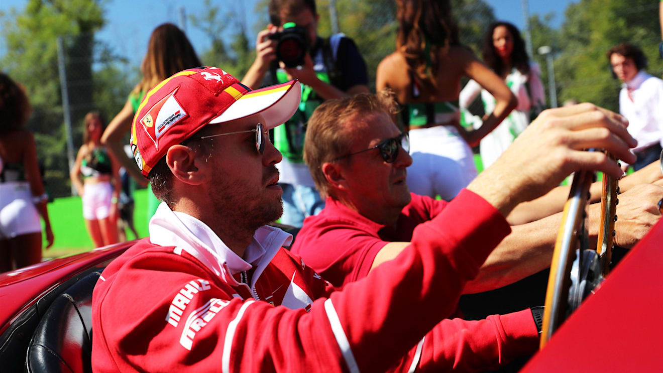 Sebastian Vettel (GER) Ferrari on the drivers parade at Formula One World Championship, Rd13, Italian Grand Prix, Race, Monza, Italy, Sunday 3 September 2017. © Sutton Images