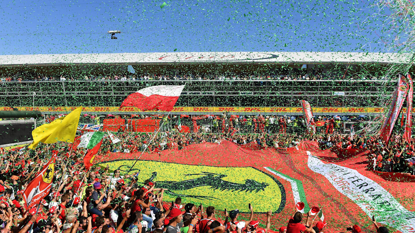 Ferrari fans and giant flag at Formula One World Championship, Rd13, Italian Grand Prix, Race, Monza, Italy, Sunday 3 September 2017. © Sutton Images