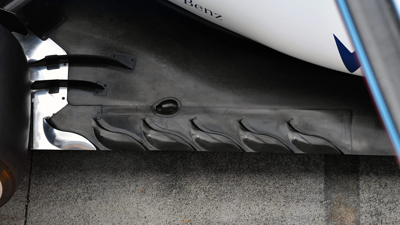 Rear floor technical aero detail of the Williams FW40 at Formula One World Championship, Rd13, Italian Grand Prix, Preparations, Monza, Italy, Thursday 31 August 2017. © Sutton Images