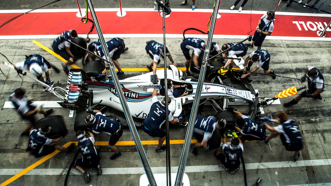 Williams pit stop practice at Formula One World Championship, Rd13, Italian Grand Prix, Preparations, Monza, Italy, Thursday 31 August 2017. © Sutton Images