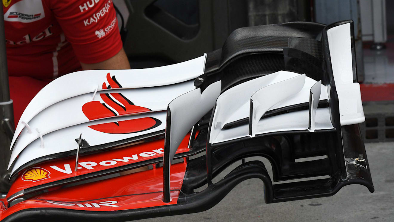 Ferrari SF70-H front wing detail at Formula One World Championship, Rd13, Italian Grand Prix, Preparations, Monza, Italy, Thursday 31 August 2017. © Sutton Images