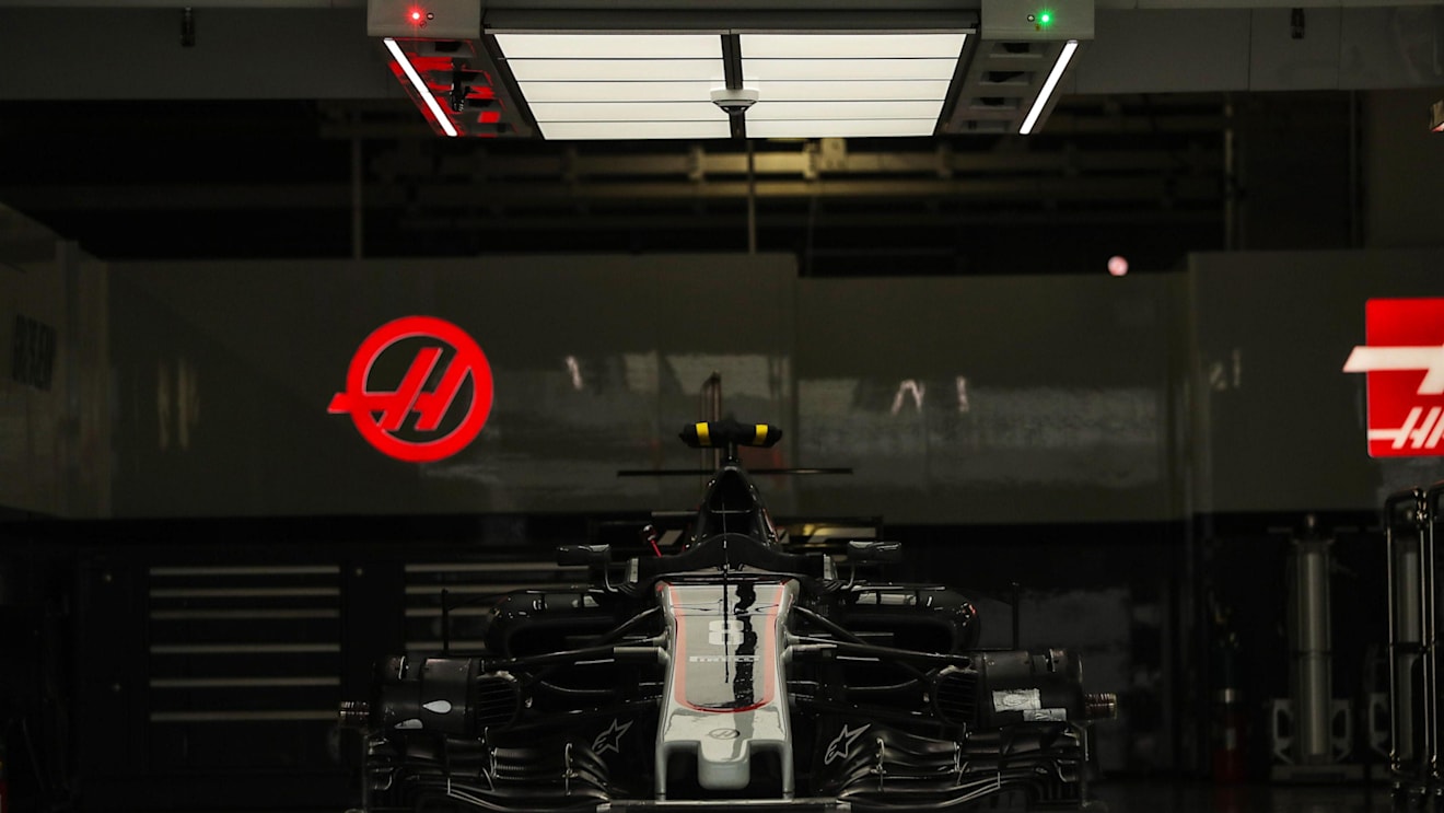 Haas VF-17 in the garage at Formula One World Championship, Rd16, Japanese Grand Prix, Qualifying, Suzuka, Japan, Saturday 7 October 2017. © Kym Illman/Sutton Images