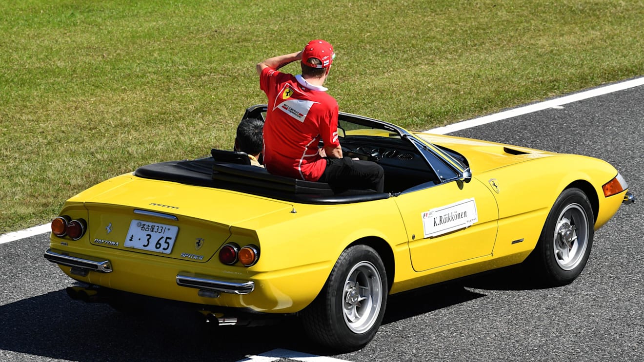 Kimi Raikkonen (FIN) Ferrari on the drivers parade at Formula One World Championship, Rd16, Japanese Grand Prix, Race, Suzuka, Japan, Sunday 8 October 2017. © Mark Sutton/Sutton Images