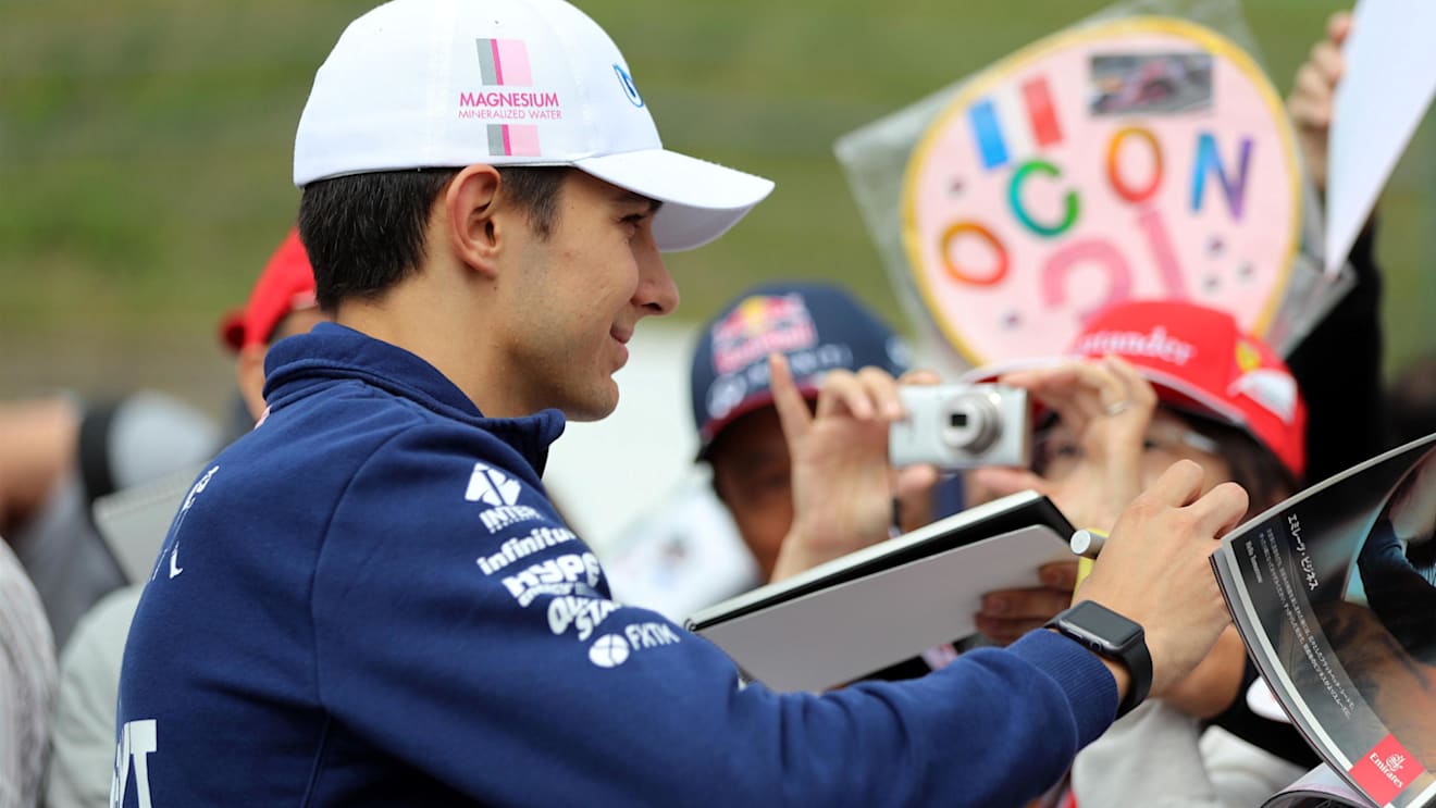 Esteban Ocon (FRA) Force India F1 signs autographs for the fans at Formula One World Championship, Rd16, Japanese Grand Prix, Preparations, Suzuka, Japan, Thursday 5 October 2017. © Kym Illman/Sutton Images