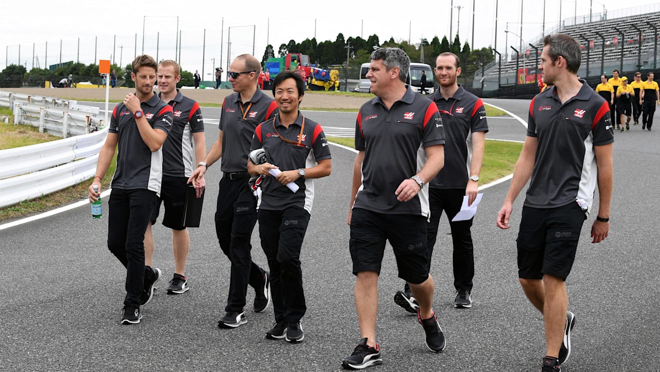 Romain Grosjean (FRA) Haas F1 walks the track at Formula One World Championship, Rd16, Japanese Grand Prix, Preparations, Suzuka, Japan, Thursday 5 October 2017. © Mark Sutton/Sutton Images