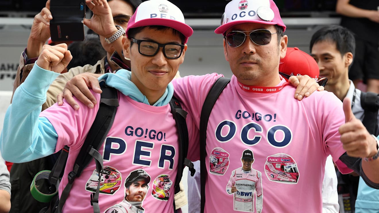 Sergio Perez (MEX) Force India fans at Formula One World Championship, Rd16, Japanese Grand Prix, Preparations, Suzuka, Japan, Thursday 5 October 2017. © Mark Sutton/Sutton Images