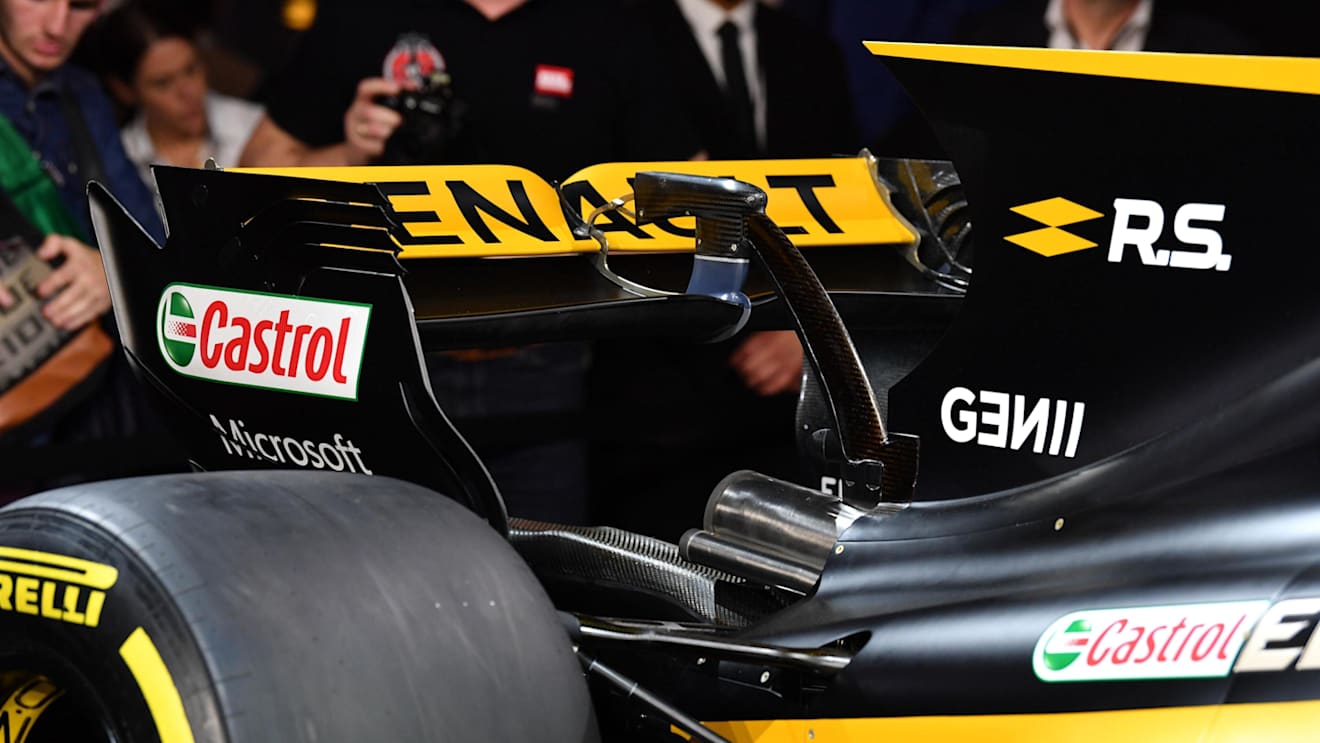 The new Renault Sport F1 Team RS17 rear wing at Renault Sport F1 Team RS17 Reveal, The Lindley Hall, London, England, 21 February 2017. © Sutton Images