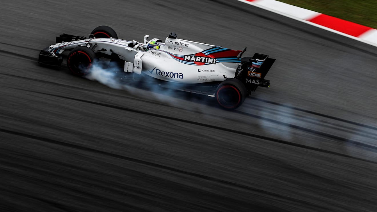 Felipe Massa (BRA) Williams FW40 locks up at Formula One World Championship, Rd15, Malaysian Grand Prix, Practice, Sepang, Malaysia, Friday 29 September 2017. © Manuel Goria/Sutton Images