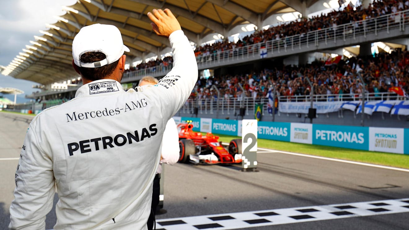 Pole sitter Lewis Hamilton (GBR) Mercedes AMG F1 celebrates at Formula One World Championship, Rd15, Malaysian Grand Prix, Qualifying, Sepang, Malaysia, Saturday 30 September 2017. © Steven Tee/LAT/Sutton Images