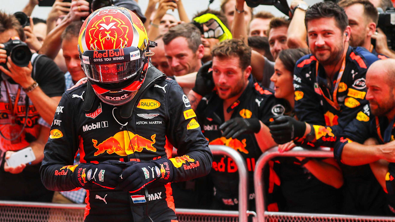 Race winner Max Verstappen (NED) Red Bull Racing celebrates in parc ferme at Formula One World Championship, Rd15, Malaysian Grand Prix, Race, Sepang, Malaysia, Sunday 1 Octoberr 2017. © Kym Illman/Sutton Images