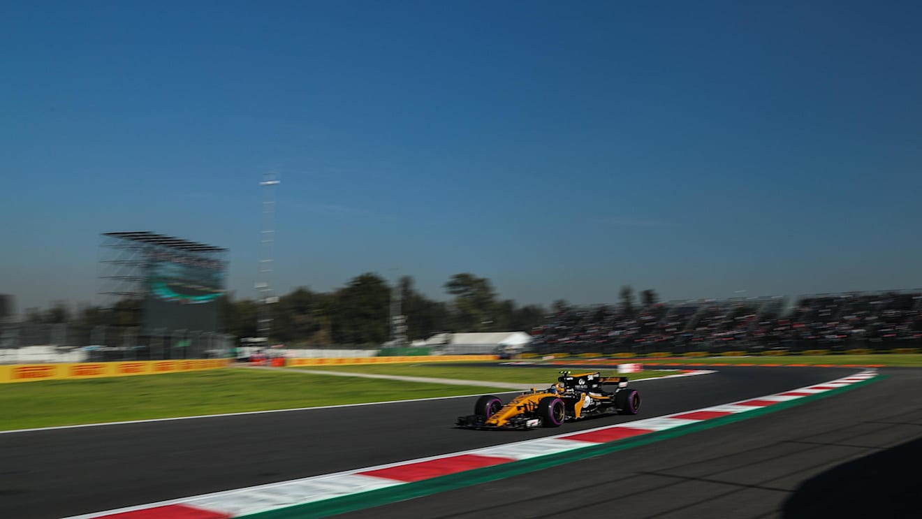 Carlos Sainz (ESP) Renault Sport F1 Team RS17 at Formula One World Championship, Rd18, Mexican Grand Prix, Practice, Circuit Hermanos Rodriguez, Mexico City, Mexico, Friday 27 October 2017. © Kym Illman/Sutton Images